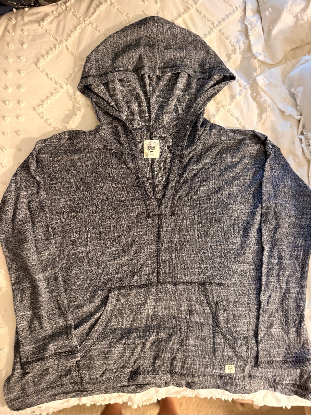 Billabong Women’s Hooded Sweater - Heather Gray/Blue
